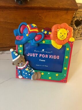 Papel Giftware Just For Kids Photo Frame Elephant Lion Teddy Bear Colorful
